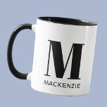 Caneca Monograma Nome inicial Simples<br><div class="desc">Design de nome inicial minimalista da tipografia moderna que pode ser mudado para personalizar.</div>