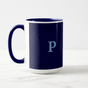 Caneca Monograma P Marinho Blue Combo Mug