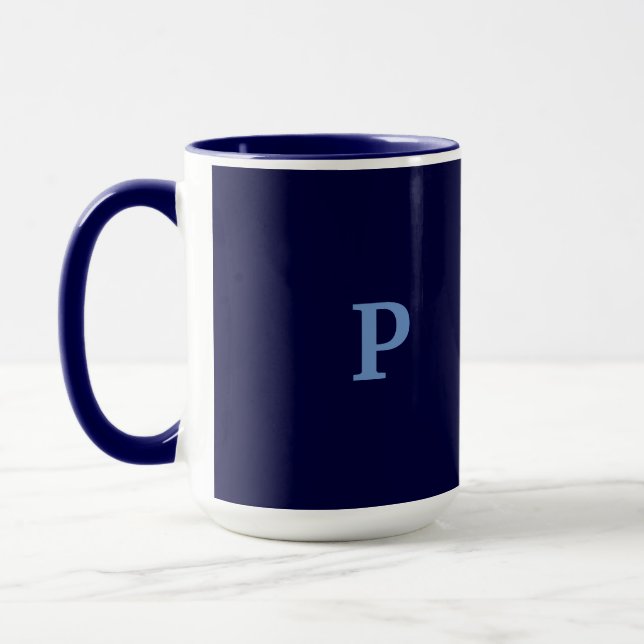 Caneca Monograma P Marinho Blue Combo Mug (Esquerda)