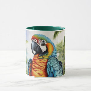 Caneca Monograma Personalizado Atormentante Macaw Macaw