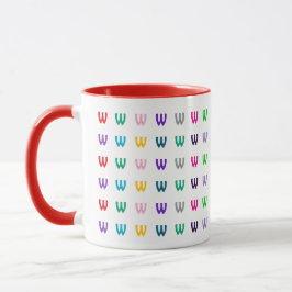 Caneca Monograma personalizado de cor divertida ou idade