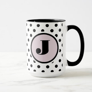 Caneca Monograma Personalizado de Pontos Negros
