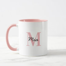 Monograma personalizado e nome bold Mug colorido