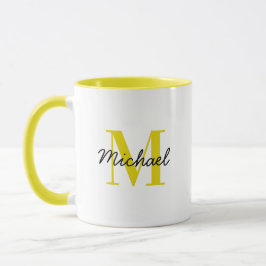 Caneca Monograma personalizado e nome bold Mug colorido