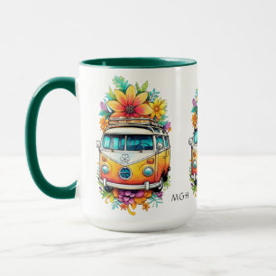 Caneca Monograma Personalizado Hippie Van