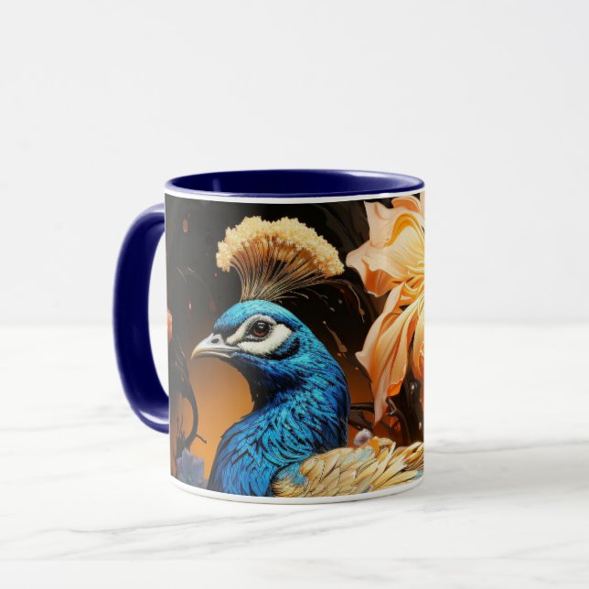 Caneca Monograma Personalizado Incrível - Pavão-Pavão (Frente Esquerda)