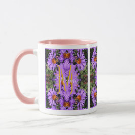 Caneca Monograma Personalizado Inicial Nome Abelha Aster 