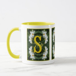 Caneca Monograma Personalizado Inicial Nome Arte Margarid