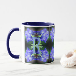 Caneca Monograma Personalizado Inicial Nome Gentian Arte 