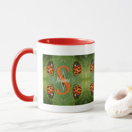Caneca Monograma Personalizado Inicial Nome Joaninha Arte