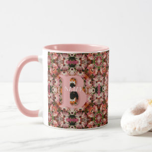 Caneca Monograma Personalizado Inicial Nome Margarida Art