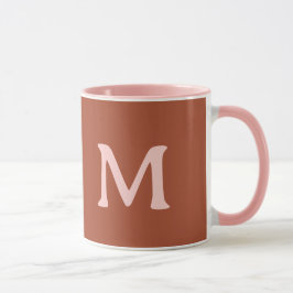 Caneca Monograma Personalizado Laranja Queimado