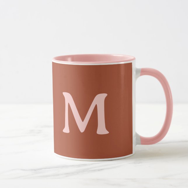 Caneca Monograma Personalizado Laranja Queimado (Direita)
