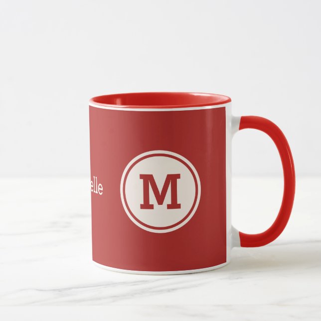 Caneca Monograma personalizado, nomes e cores (Direita)