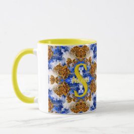 Caneca Monograma Personalizado Seu Nome Inicial Arte Colo