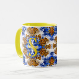 Caneca Monograma Personalizado Seu Nome Inicial Arte Colo