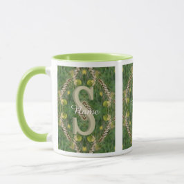 Caneca Monograma Personalizado Seu Nome Inicial Arte da N
