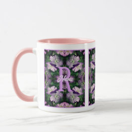 Caneca Monograma Personalizado Seu Nome Inicial Gerânio A