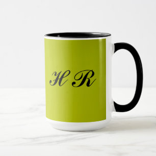 Caneca Monograma preto no verde