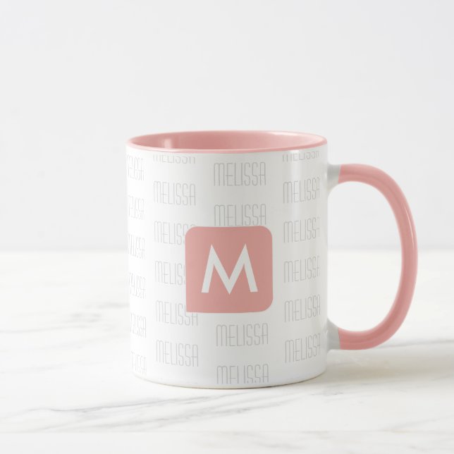 Caneca Monograma Rosa Feminina para Ela (Direita)