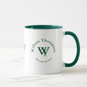 Caneca monograma tipográfico - logotipo verde personaliza