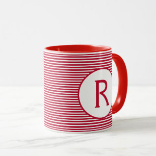 Caneca Monograma vermelho da listra