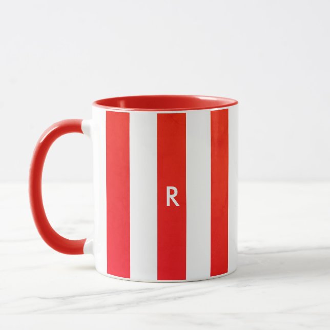 Caneca Monograma Vermelho Simples de Natal (Esquerda)