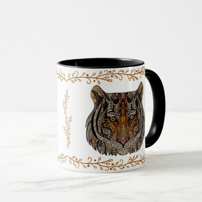 Caneca Monograma Vidro Tigre Face (Frente Esquerda)