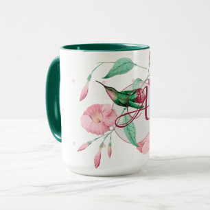 Caneca Monogramas Hummingbird Rosa Mint DeCOR Floral