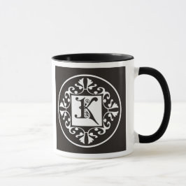 Caneca Monogrammed preto e branco