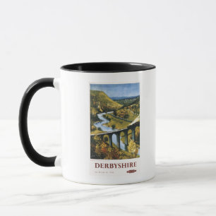 Caneca Monsal Dale, trem e viaduto British Rail