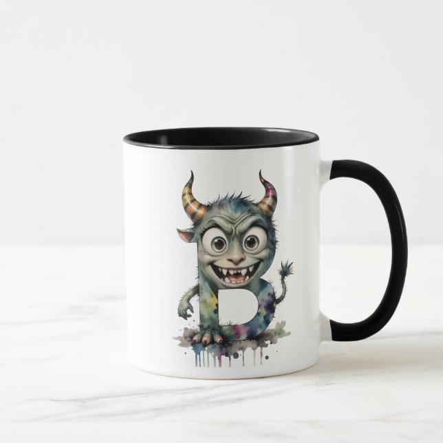 Caneca Monster - Letra B Mug - Taça Alfabética de Cartoon (Direita)