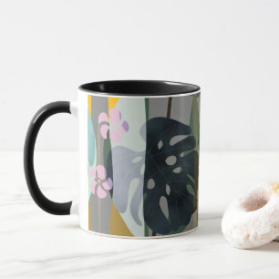 Caneca monstera deixa nome personalizado
