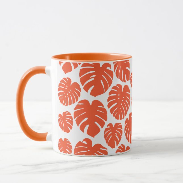 Caneca Monstera - Laranja e Branco (Esquerda)