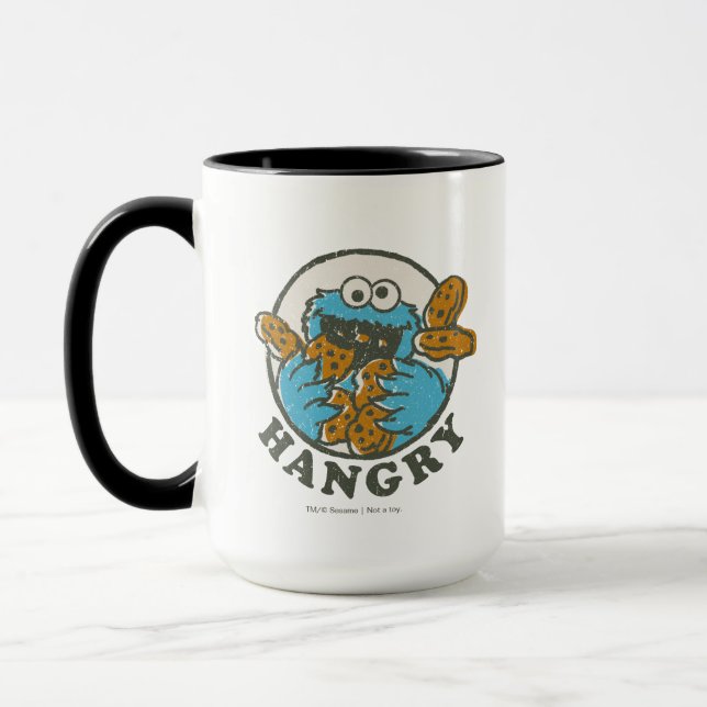 Caneca Monstro da Biscoito Vintage | Com Fome (Esquerda)