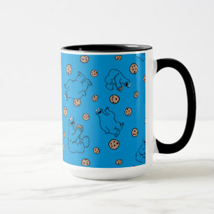 Caneca Monstro das Bolachas e Bolachas Padrão Azul