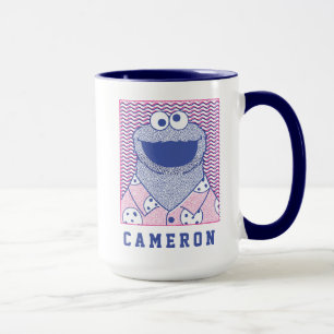 Caneca Monstro de cookies   Botão Abaixar Camisa De Cooki
