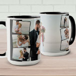 Caneca Montagem de Imagem de Casamento com Fita de Foto Z<br><div class="desc">Crie sua própria caneca de fotos de casamento com 7 de suas fotos favoritas. O modelo de foto é configurado para criar uma colagem de fotos com uma foto de fundo principal, sobreposta com as fotos restantes em uma montagem de zigpes verticais nas laterais. Suas fotos são exibidas no formato...</div>