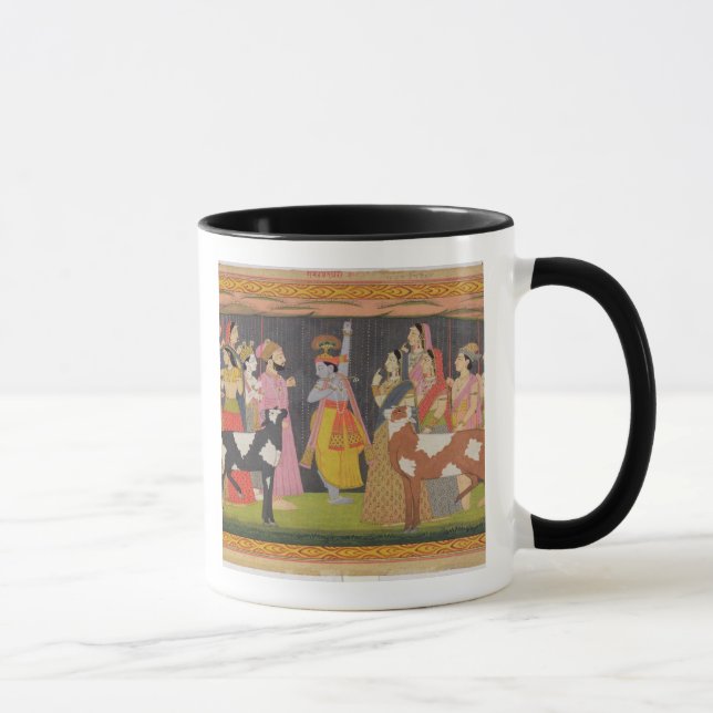 Caneca Montagem de levantamento Govardhana de Krishna, (Direita)