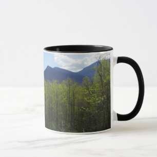 Caneca Montagens do enfumaçado na paisagem Primavera