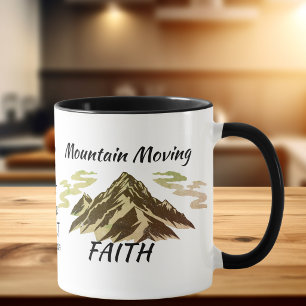 Caneca Montanha Mover Bíblia Marrom Verso Personalizar Mu