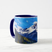 Montanhas Snowy Colorado e Árvores Art Mug