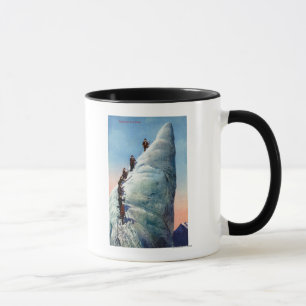 Caneca Montanhistas de montanha que tentam ascensão um
