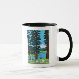Caneca Montante do rio de Metolius, Oregon