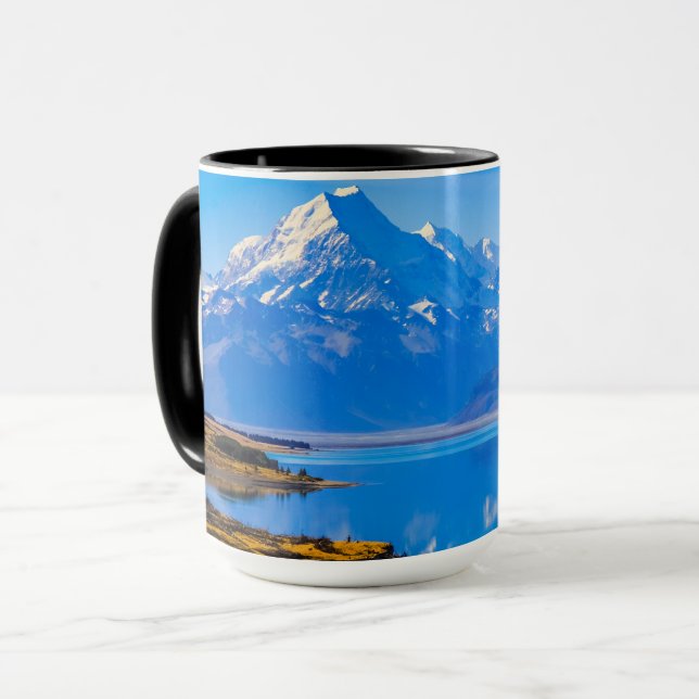 Caneca Monte Cook sobre o lago Pukaki, NZ (Frente Esquerda)