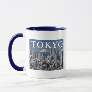 Caneca Monte Fuji Paisagem do Distrito de Shinjuku Tóqu