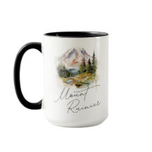 Monte Rainier Watercolor Scenery