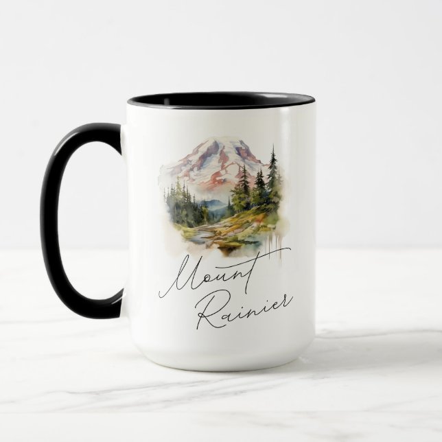 Caneca Monte Rainier Watercolor Scenery (Esquerda)
