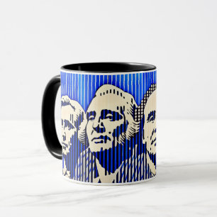 Caneca Monte Rushmore no estilo de ilusão óptica BAUHAUS