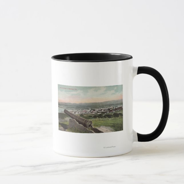 Caneca Monterey, CA - Vista visual de pássaro de Monterey (Direita)